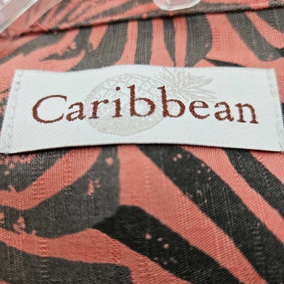 Caribbean Short Sleeve Button Down Mens Shirt Colorful Palm Leaves Print 3XL - Picture 6 of 8